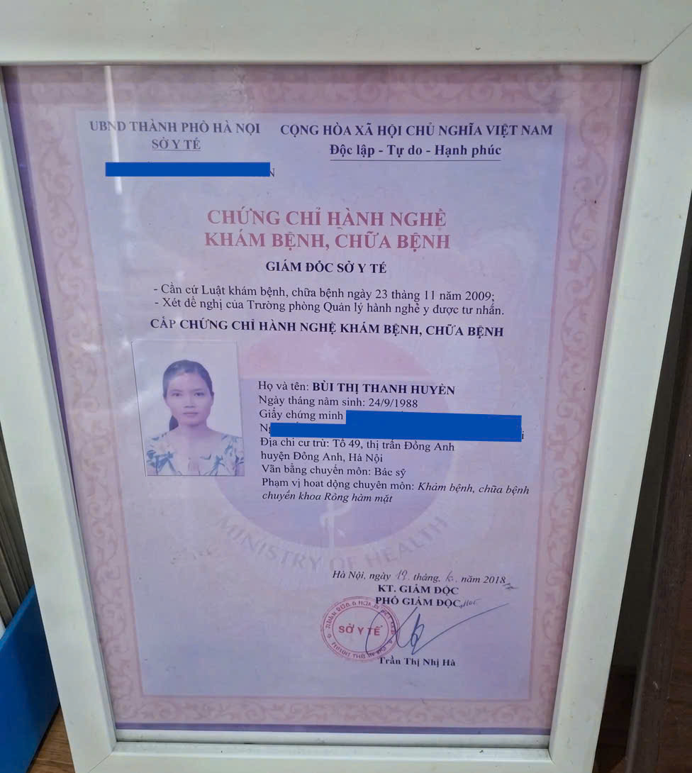Chứng chỉ hành nghề Bác sĩ Huyền